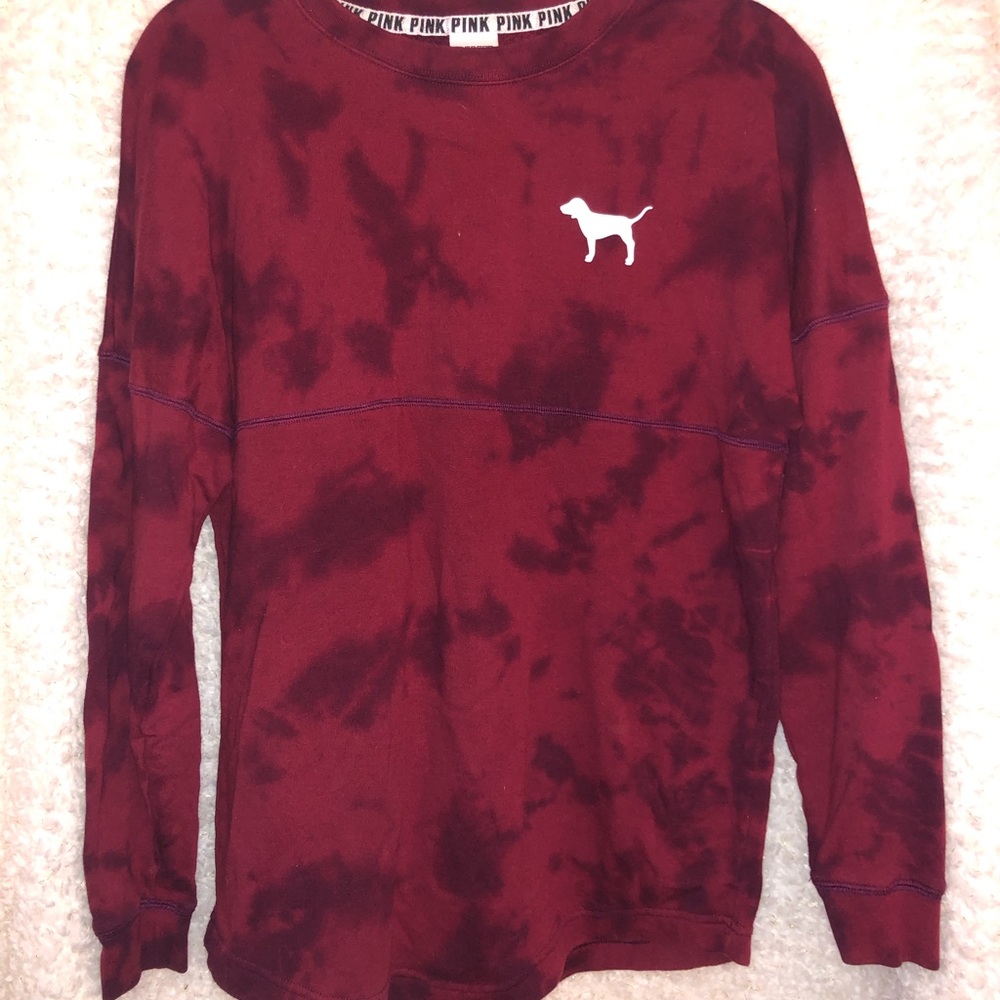 Tie dye maroon Pink long sleeve